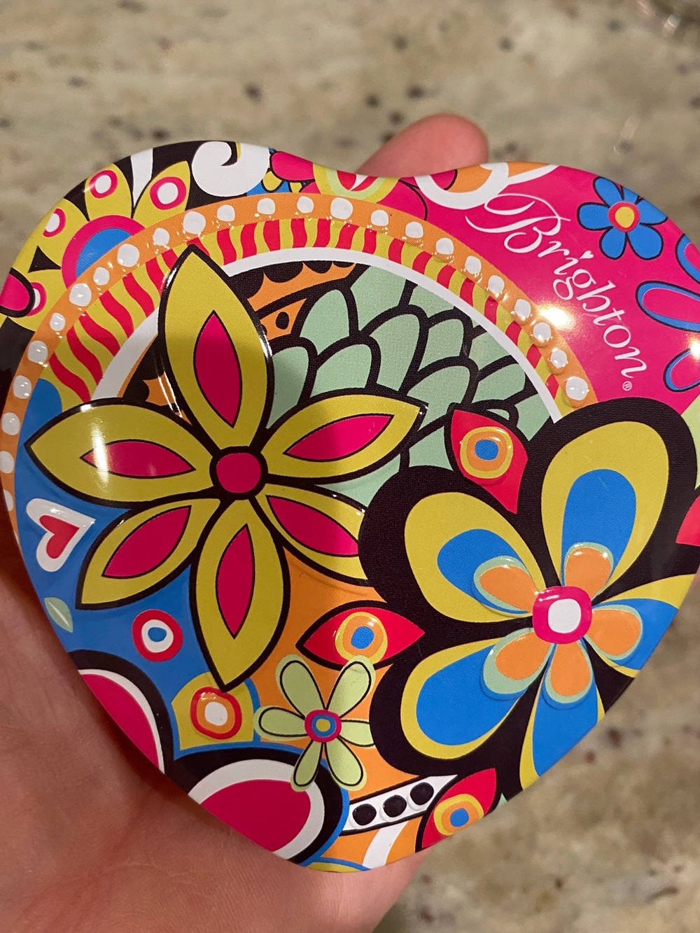 Brighton Heart Trinket Box - Multicolor Floral Design